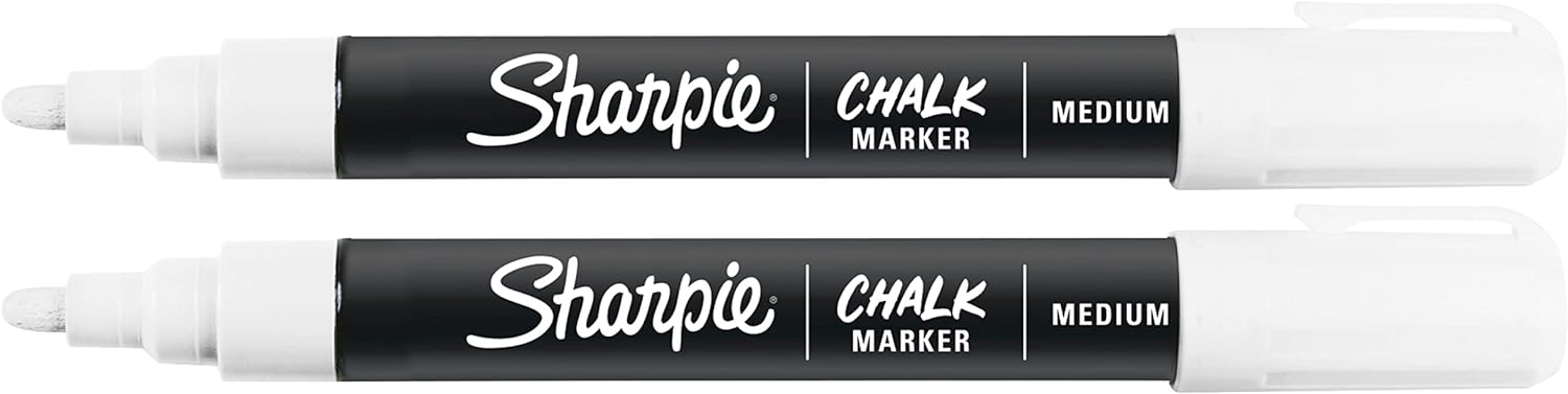 Sharpie Chalk Markers | Wet Erase Chalk Pens | White | 2 Count