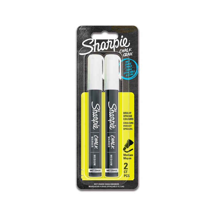 Sharpie Chalk Markers | Wet Erase Chalk Pens | White | 2 Count