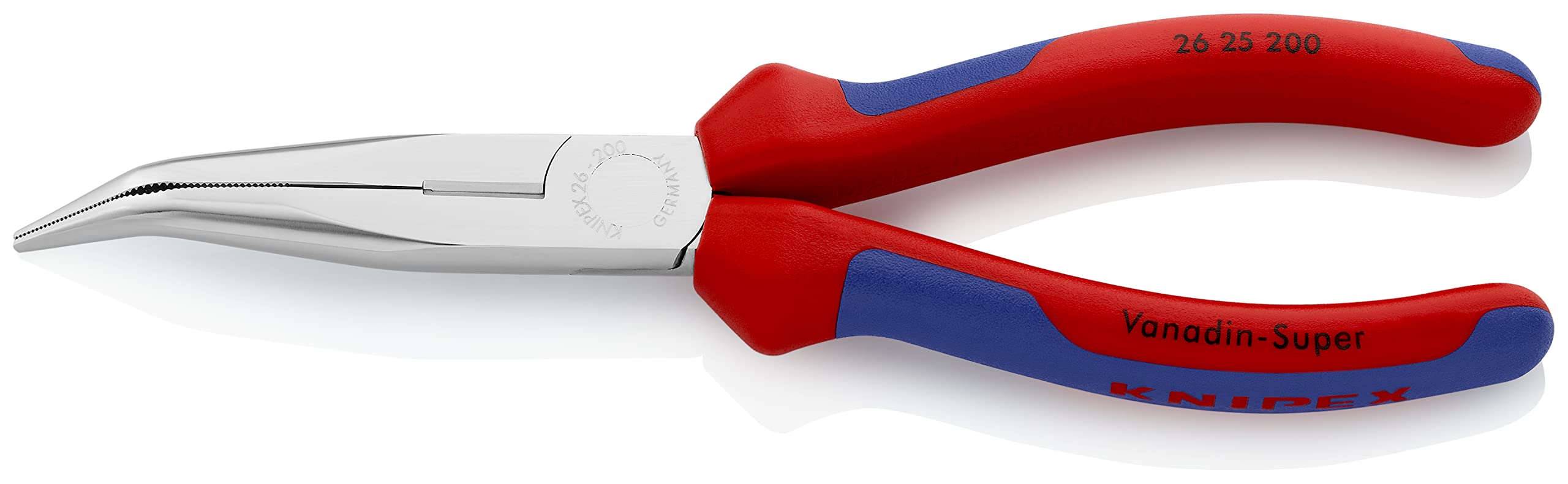 Knipex Snipe Nose Side Cutting Pliers (Stork Beak Pliers) chrome-plated, with multi-component grips 200 mm 26 25 200