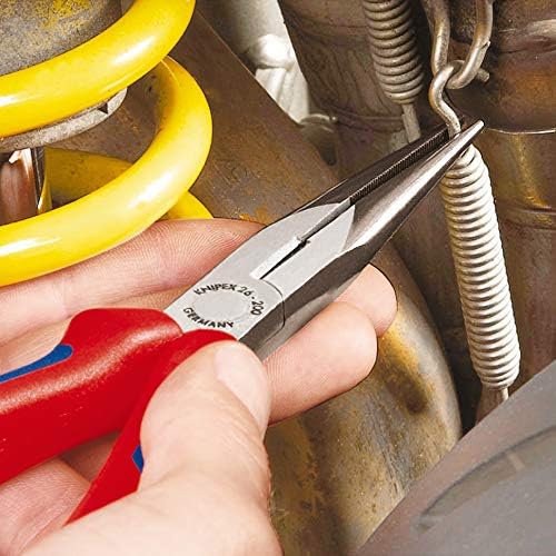 Knipex Snipe Nose Side Cutting Pliers (Stork Beak Pliers) chrome-plated, with multi-component grips 200 mm 26 25 200