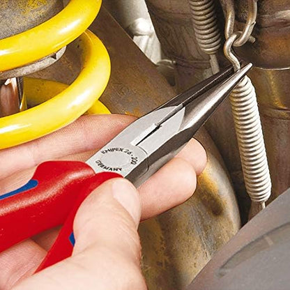 Knipex Snipe Nose Side Cutting Pliers (Stork Beak Pliers) chrome-plated, with multi-component grips 200 mm 26 25 200