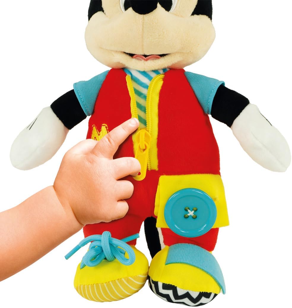Clementoni - 17859 - Disney Baby Mickey Montessori Dress me up - Disney Plush, Montessori Toy, Skill Development Toys, Learning Infant Toys, Sensory & Activity Toys For 18 Months, Mickey Toys