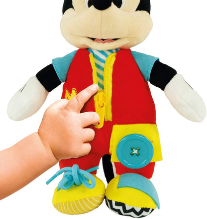Clementoni - 17859 - Disney Baby Mickey Montessori Dress me up - Disney Plush, Montessori Toy, Skill Development Toys, Learning Infant Toys, Sensory & Activity Toys For 18 Months, Mickey Toys