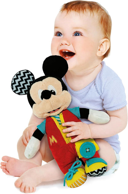 Clementoni - 17859 - Disney Baby Mickey Montessori Dress me up - Disney Plush, Montessori Toy, Skill Development Toys, Learning Infant Toys, Sensory & Activity Toys For 18 Months, Mickey Toys