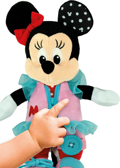 Clementoni - 17860 - Disney Baby Minnie Montessori Dress me up - Disney Plush, Montessori Toy, Skill Development Toys, Learning Infant Toys, Sensory & Activity Toys For 18 Months, Minnie Toys