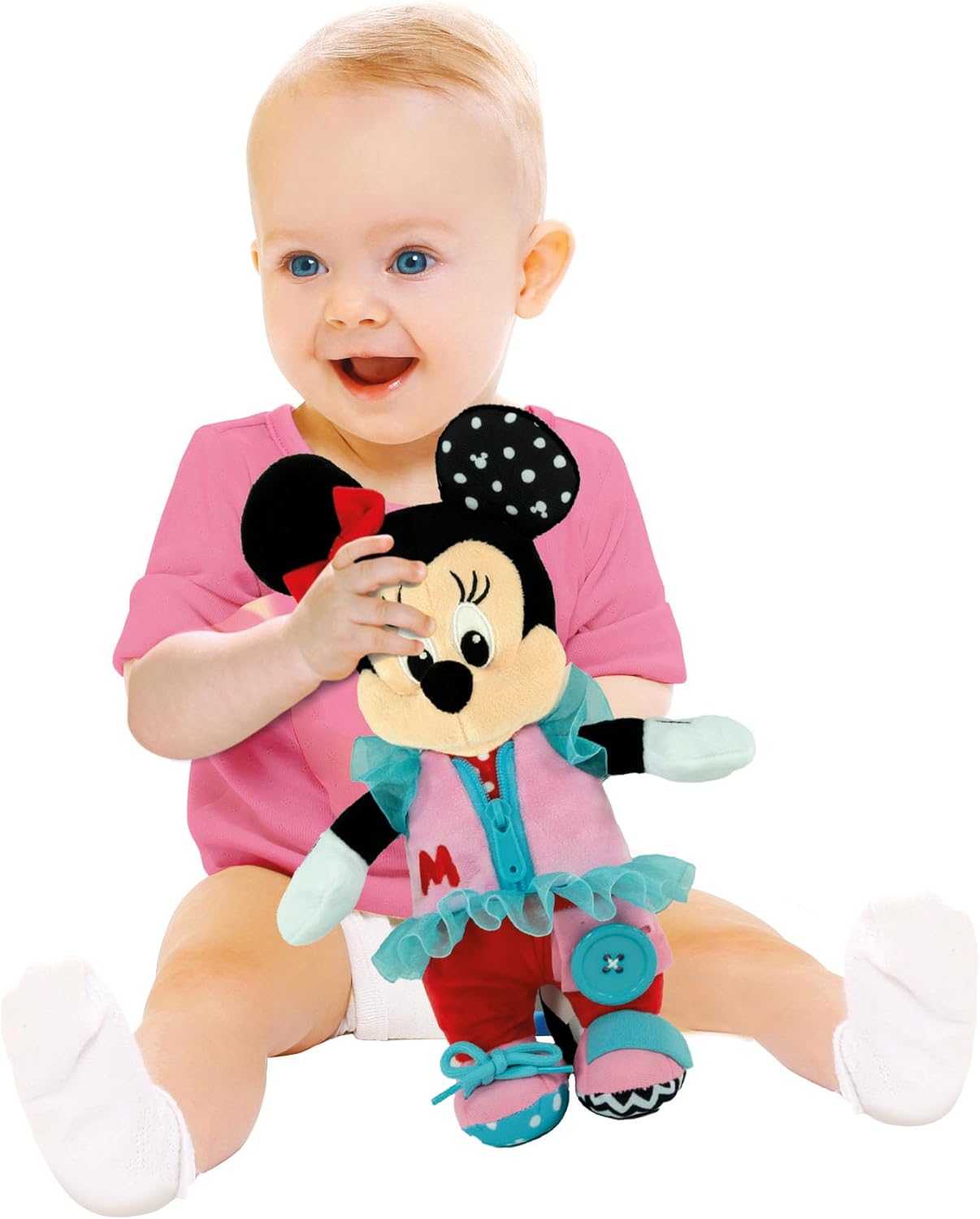 Clementoni - 17860 - Disney Baby Minnie Montessori Dress me up - Disney Plush, Montessori Toy, Skill Development Toys, Learning Infant Toys, Sensory & Activity Toys For 18 Months, Minnie Toys