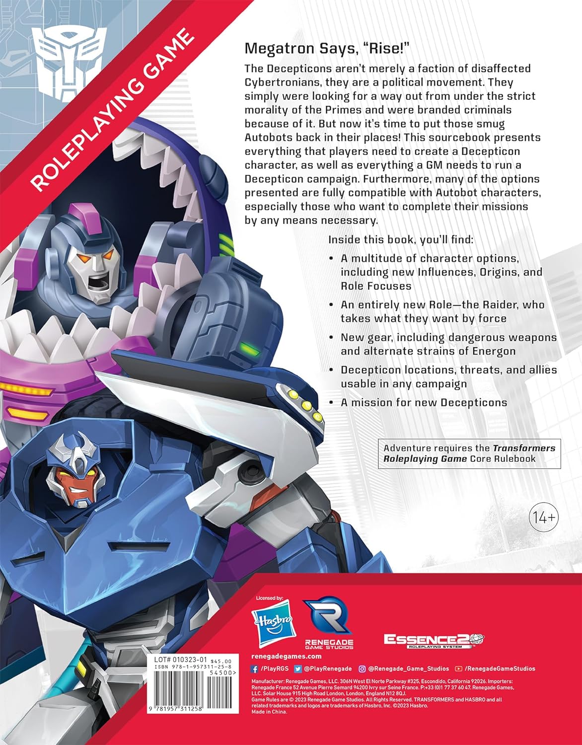 Transformers Roleplaying Game Decepticon Directive Sourcebook