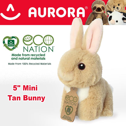 AURORA, 35074, Eco Nation Mini Tan Bunny, 5In, Soft Toy, Brown