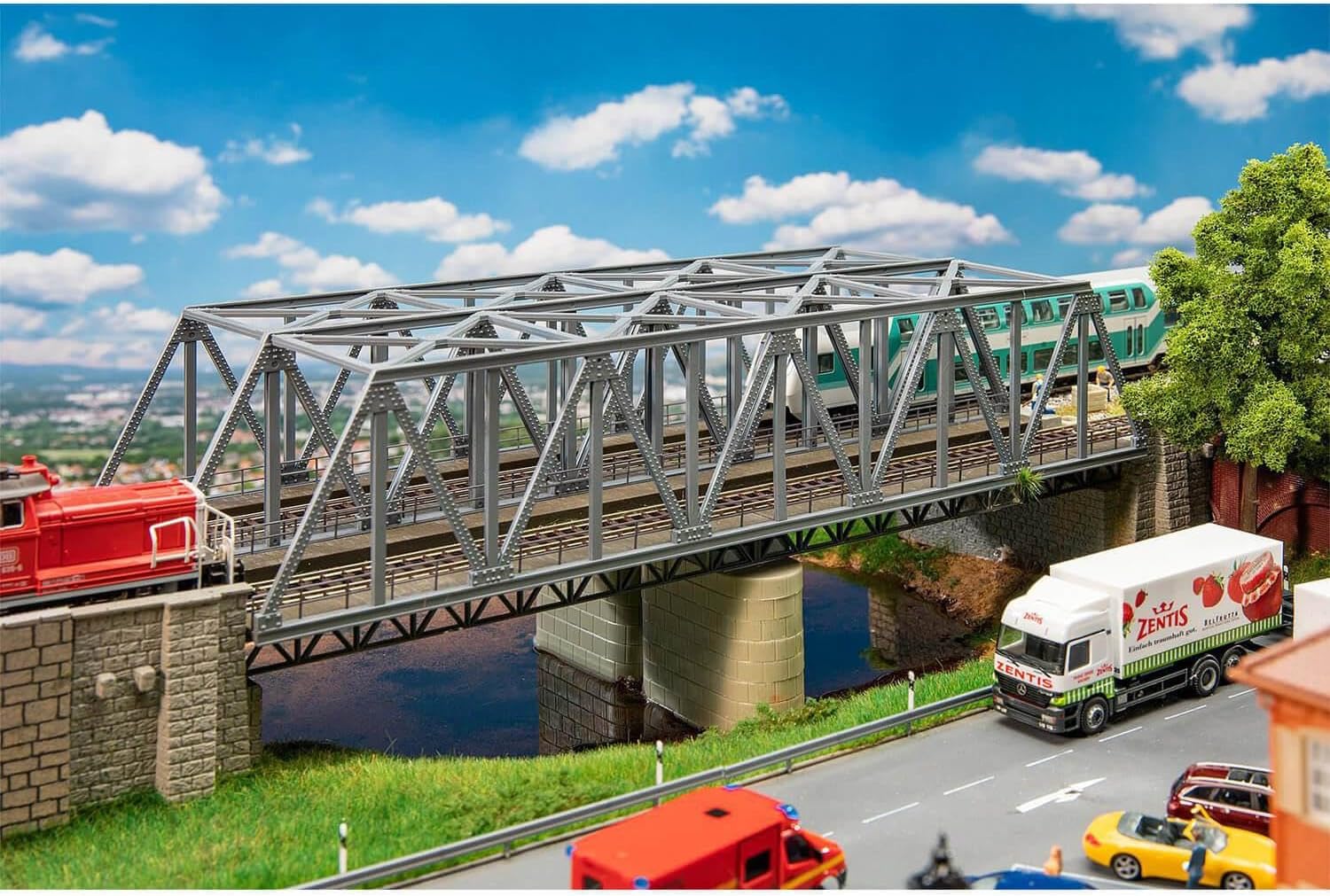 Faller Steel Twin Track Bridge Kit II FA120497 HO Gauge