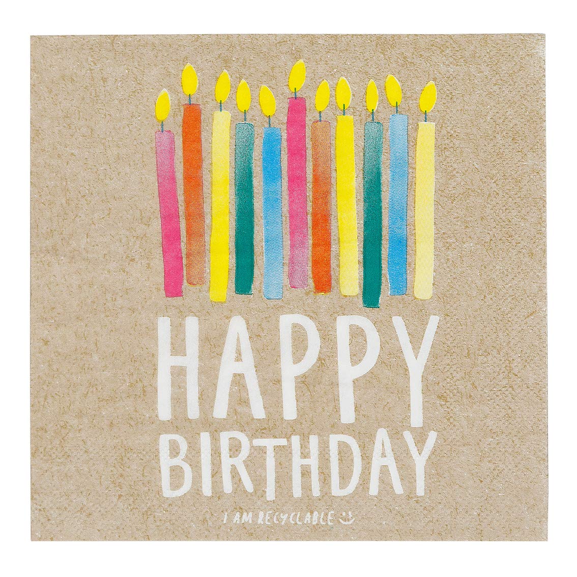 Talking Tables Pack of 20 - Size 33cm ECO Party Paper Zero Plastic on Product or Packaging Perfect Disposable Biodegradable Partyware for All Ages and Unisex, Kraft Recyclable Birthday Napkins