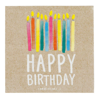 Talking Tables Pack of 20 - Size 33cm ECO Party Paper Zero Plastic on Product or Packaging Perfect Disposable Biodegradable Partyware for All Ages and Unisex, Kraft Recyclable Birthday Napkins