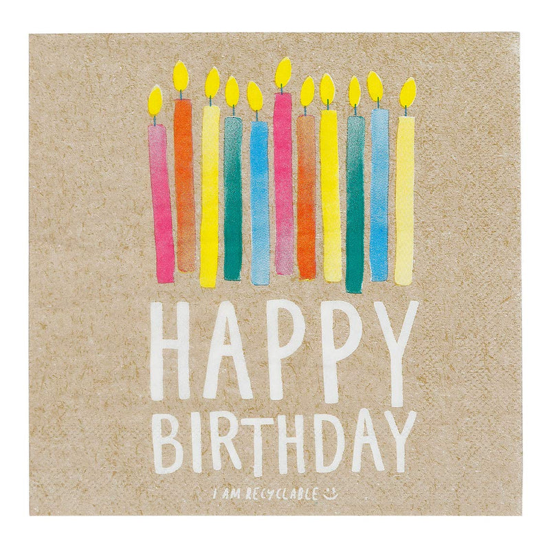 Talking Tables Pack of 20 - Size 33cm ECO Party Paper Zero Plastic on Product or Packaging Perfect Disposable Biodegradable Partyware for All Ages and Unisex, Kraft Recyclable Birthday Napkins
