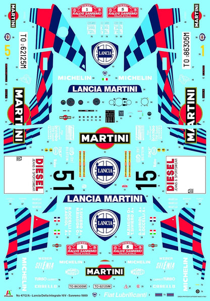 Italeri 4712 Lancia Delta HF Integrale 16V 'San Remo 1989' 1:12 Car Model Kit