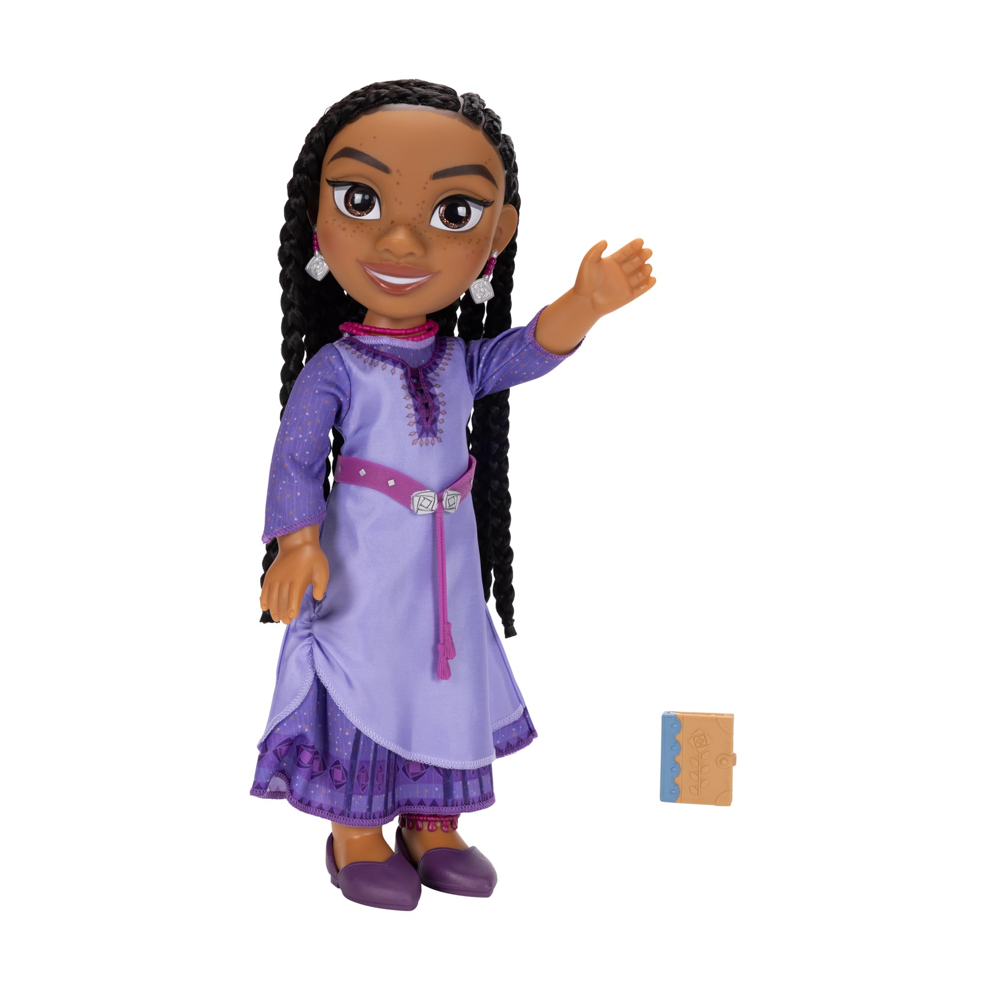 Disney’s Wish Asha Doll, 14” / 35cm Tall Doll with Royal Reflection Eyes and hand Braided Hair, includes Removable Dress and Shoes for Girls Ages 3+