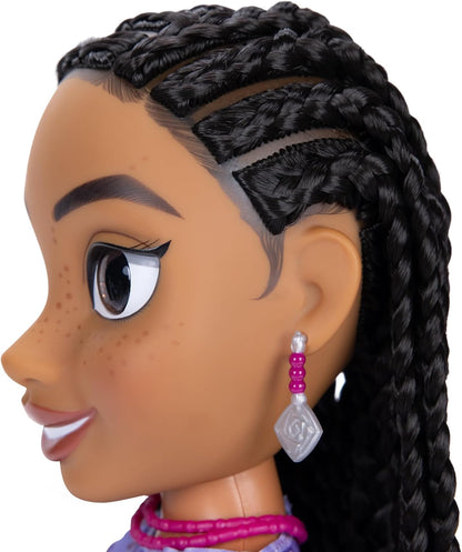 Disney’s Wish Asha Doll, 14” / 35cm Tall Doll with Royal Reflection Eyes and hand Braided Hair, includes Removable Dress and Shoes for Girls Ages 3+
