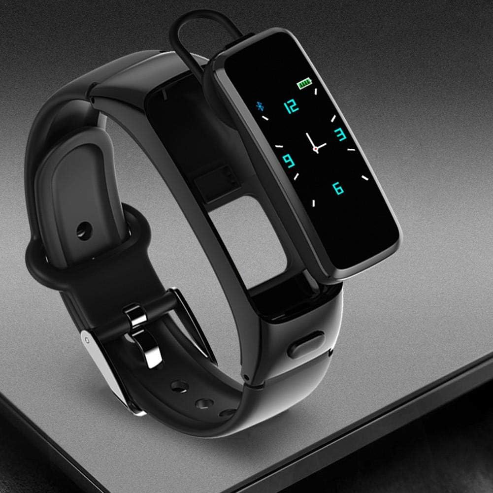 Ausomely Smart Bracelet 2 in 1 Compatible with Step Counting Heart Rate Monitor Waterproof Data Call Smart Watch