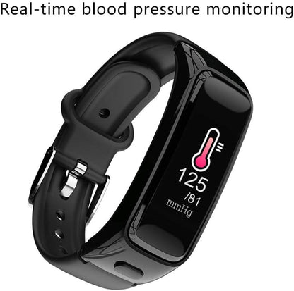 Ausomely Smart Bracelet 2 in 1 Compatible with Step Counting Heart Rate Monitor Waterproof Data Call Smart Watch