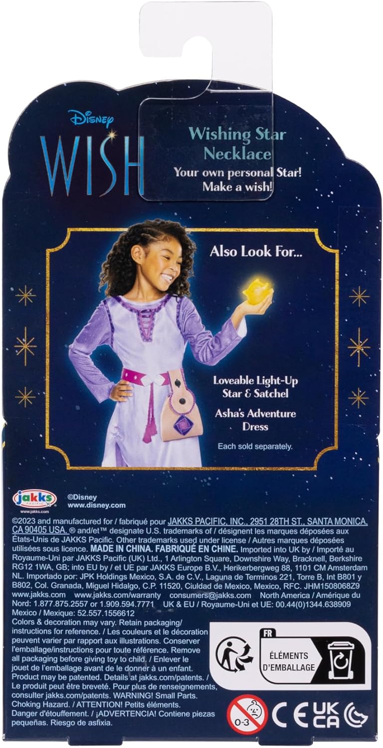 Disney 's Wish Upon a Star Feature Leuchtende Halskette Fördert Rollenspiele und ist perfekt für jeden Disney Wish Fans, Gelb