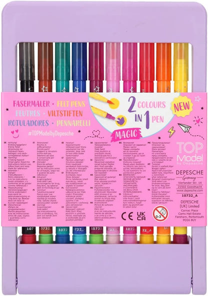 Depesche 10732 TOPModel Mobile-Magic Double Fibre Contains 10 Two Tips, Pen Set for Writing, Colouring and Decorating