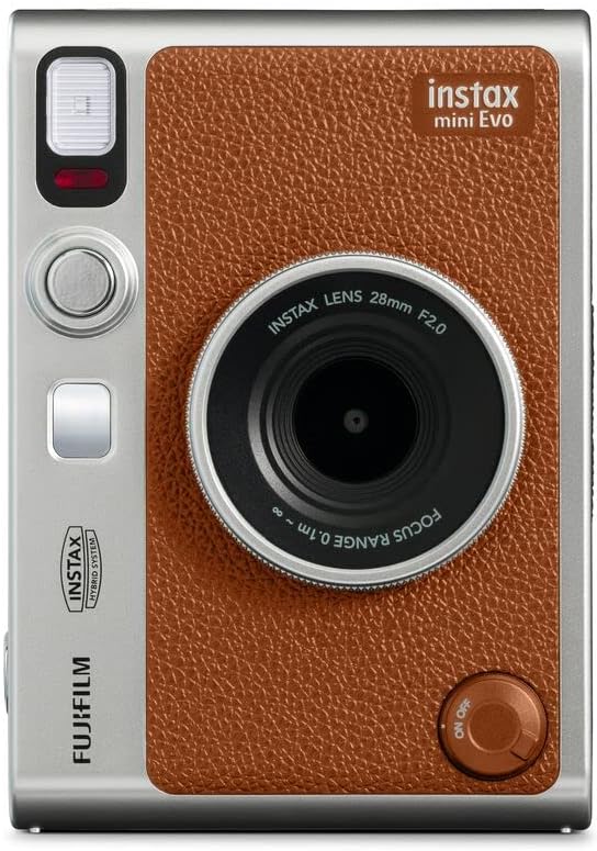 instax mini EVO Hybrid camera and smartphone printer, BROWN