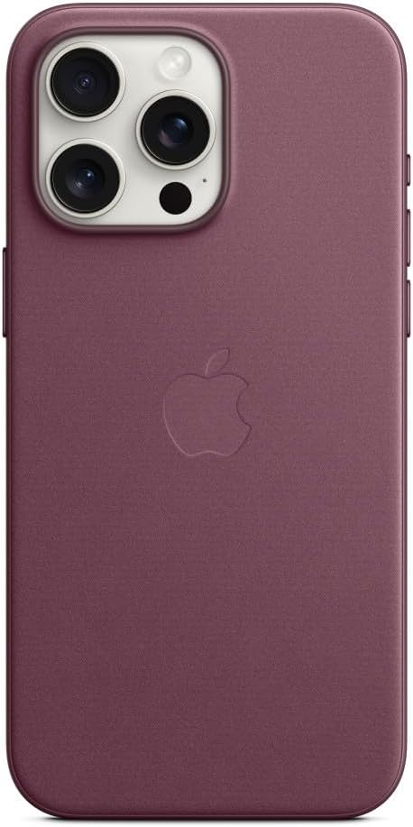 Apple - Back Cover For Mobile Phone - Magsafe Compatibility - Microtwill, Finewoven - Mulberry - For Iphone 15 Pro Max