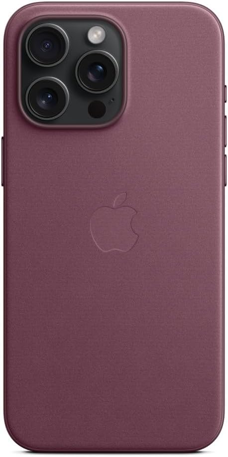 Apple - Back Cover For Mobile Phone - Magsafe Compatibility - Microtwill, Finewoven - Mulberry - For Iphone 15 Pro Max