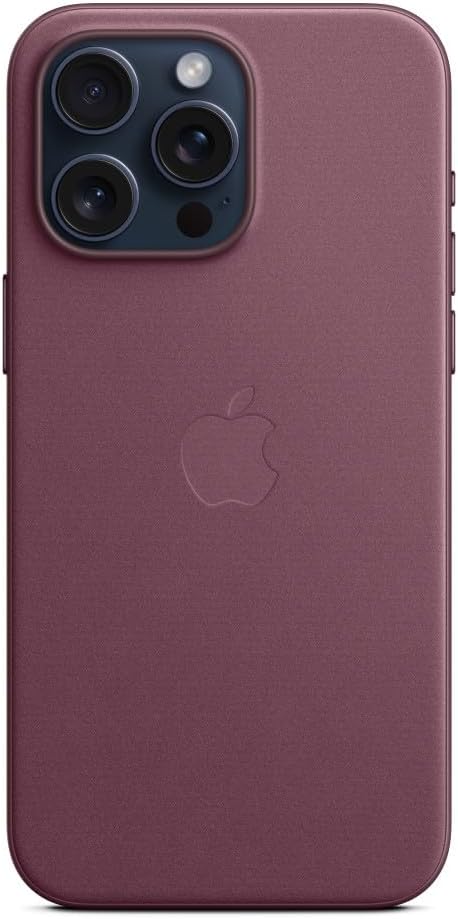 Apple - Back Cover For Mobile Phone - Magsafe Compatibility - Microtwill, Finewoven - Mulberry - For Iphone 15 Pro Max