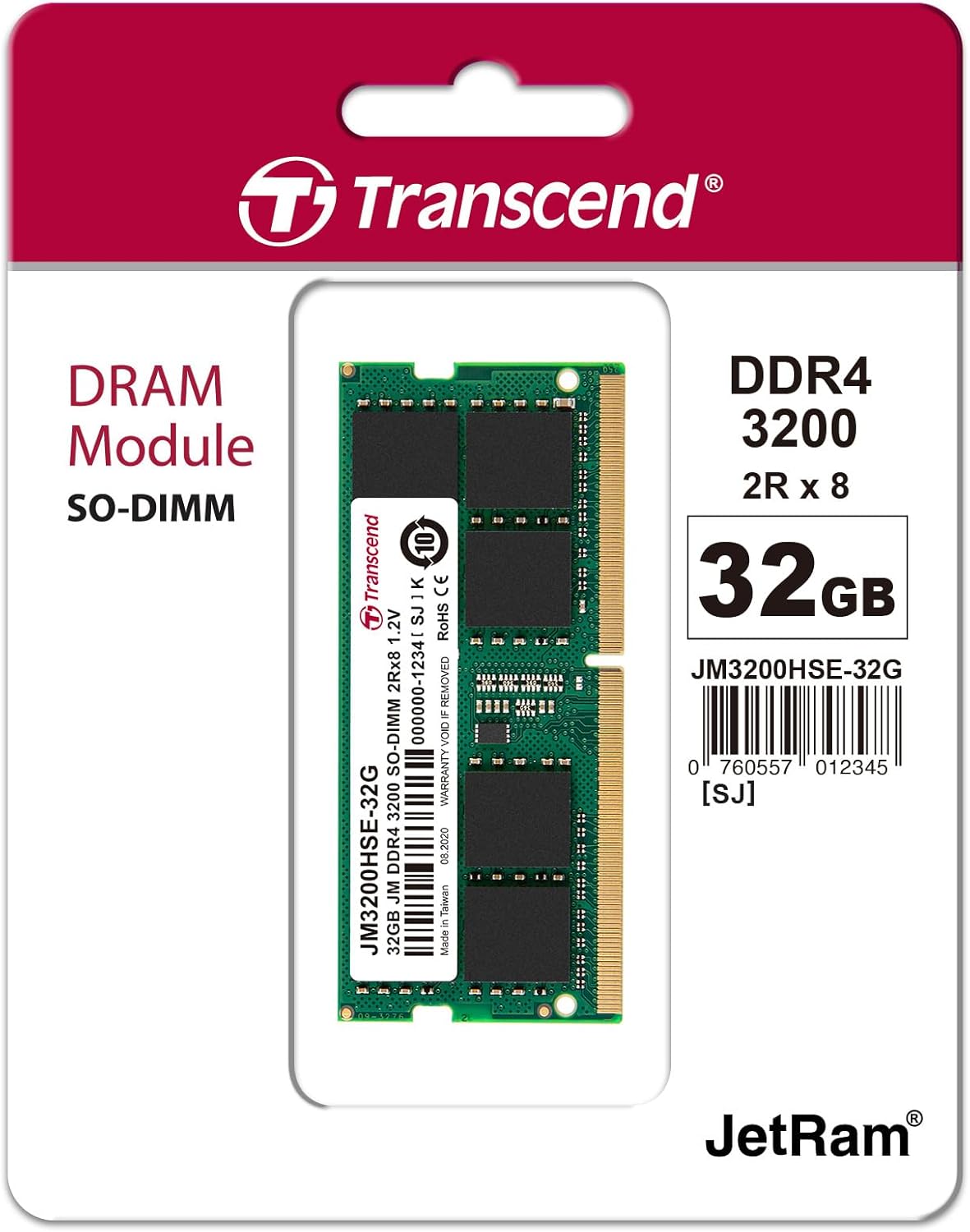 Transcend 32GB JM DDR4 3200Mhz SO-DIMM JM3200HSE-32G