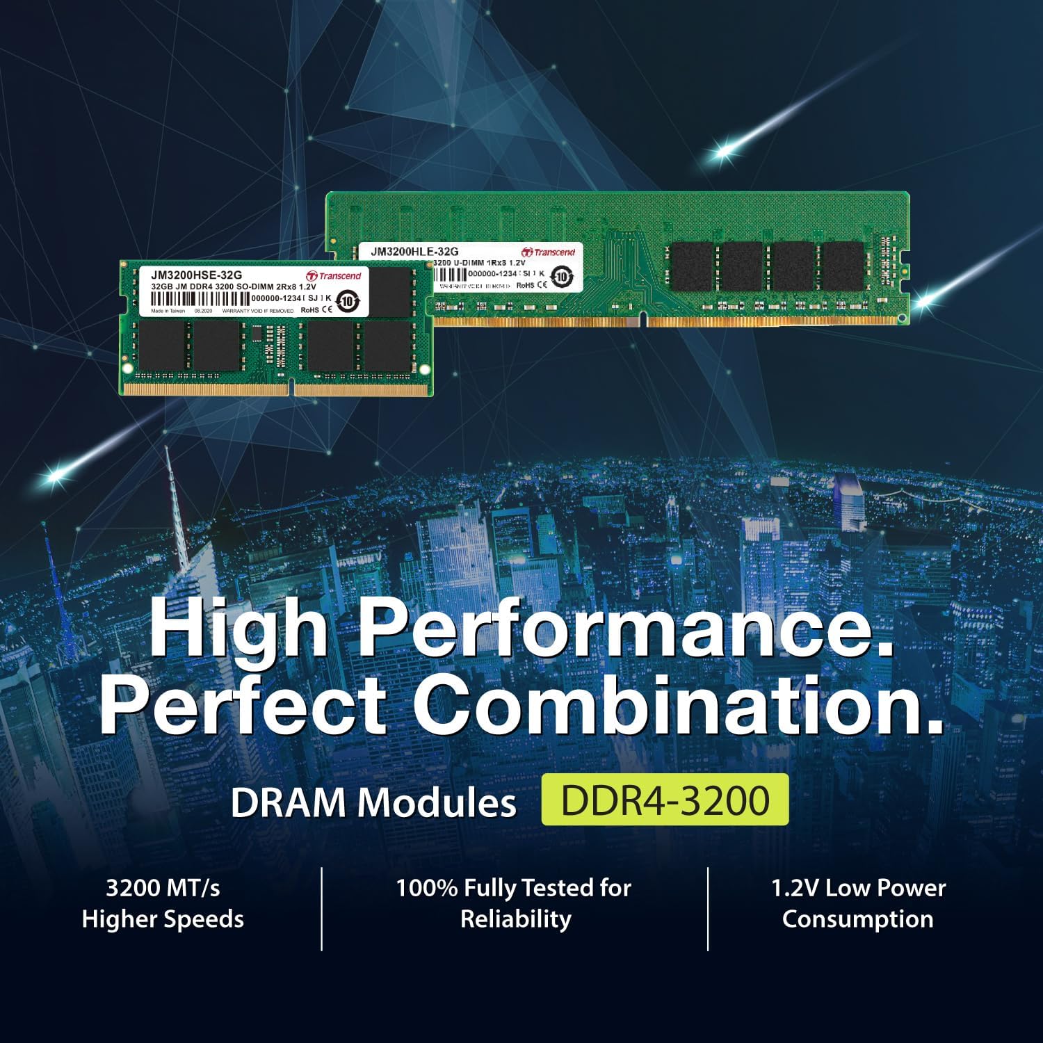 Transcend 32GB JM DDR4 3200Mhz SO-DIMM JM3200HSE-32G