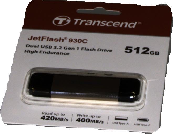 Transcend 512GB JetFlash 930C USB 3.2 Gen 1 Flash Drive TS512GJF930C