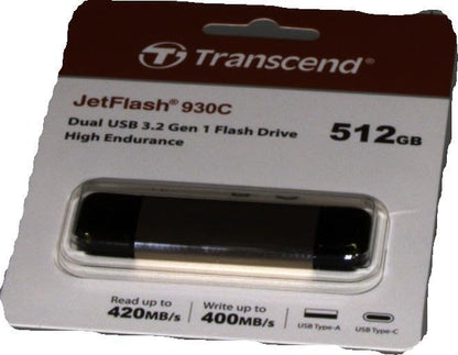 Transcend 512GB JetFlash 930C USB 3.2 Gen 1 Flash Drive TS512GJF930C