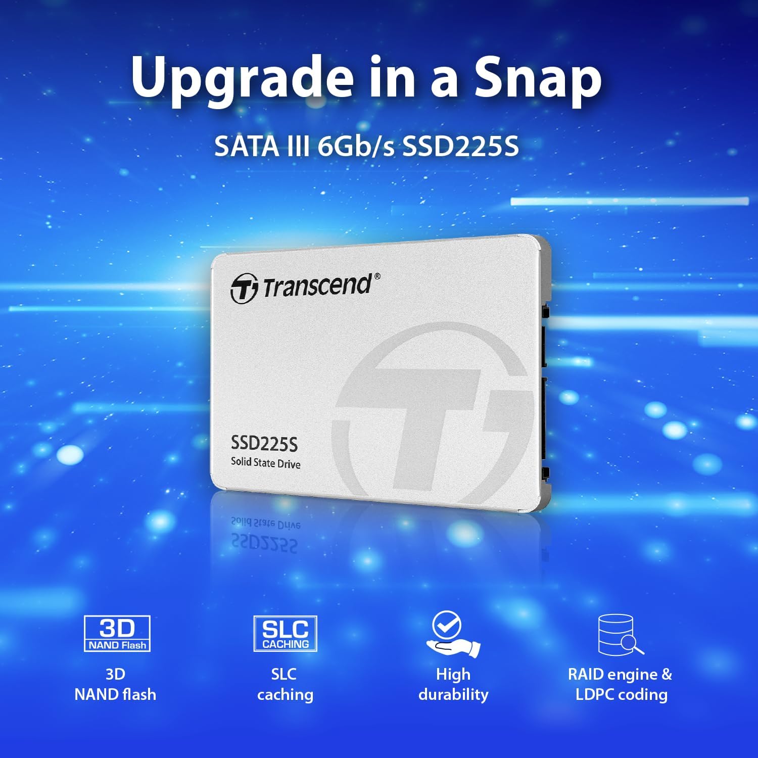 Transcend Japan TS500GSSD225S Transcend SSD, 500 GB, Internal 2.5 Inch, SATA3, 0.3 inches (7 mm), Genuine Japanese Product