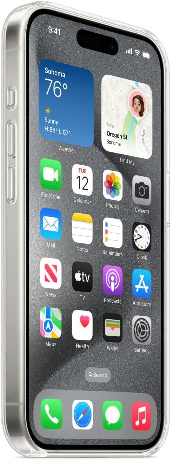 Apple - Back Cover For Mobile Phone - Magsafe Compatibility - Polycarbonate - Clear - For Iphone 15 Pro