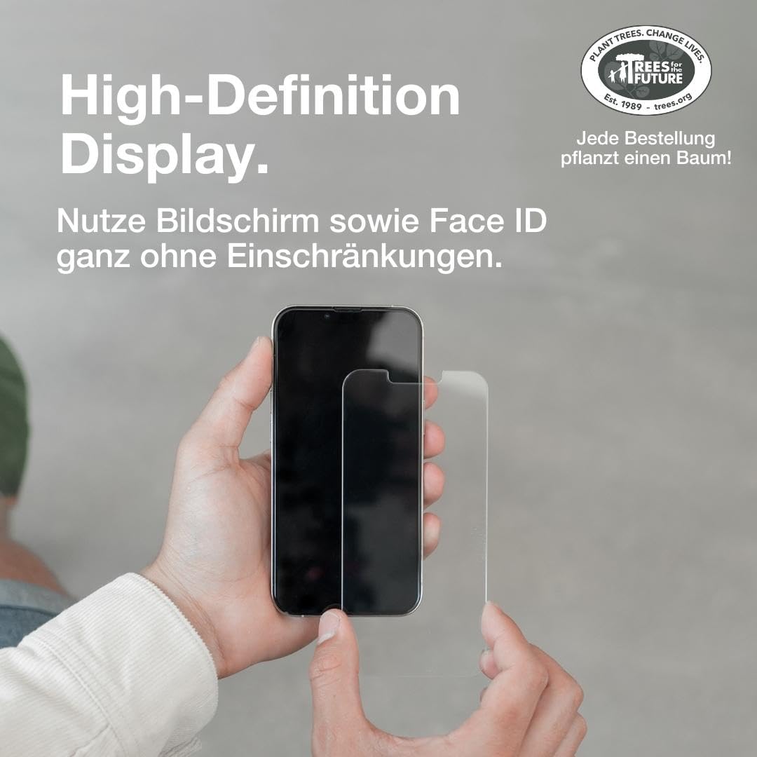 Woodcessories - Japanisches 2.5D Schutzglas kompatibel mit iPhone 15 Pro Max Displayschutz