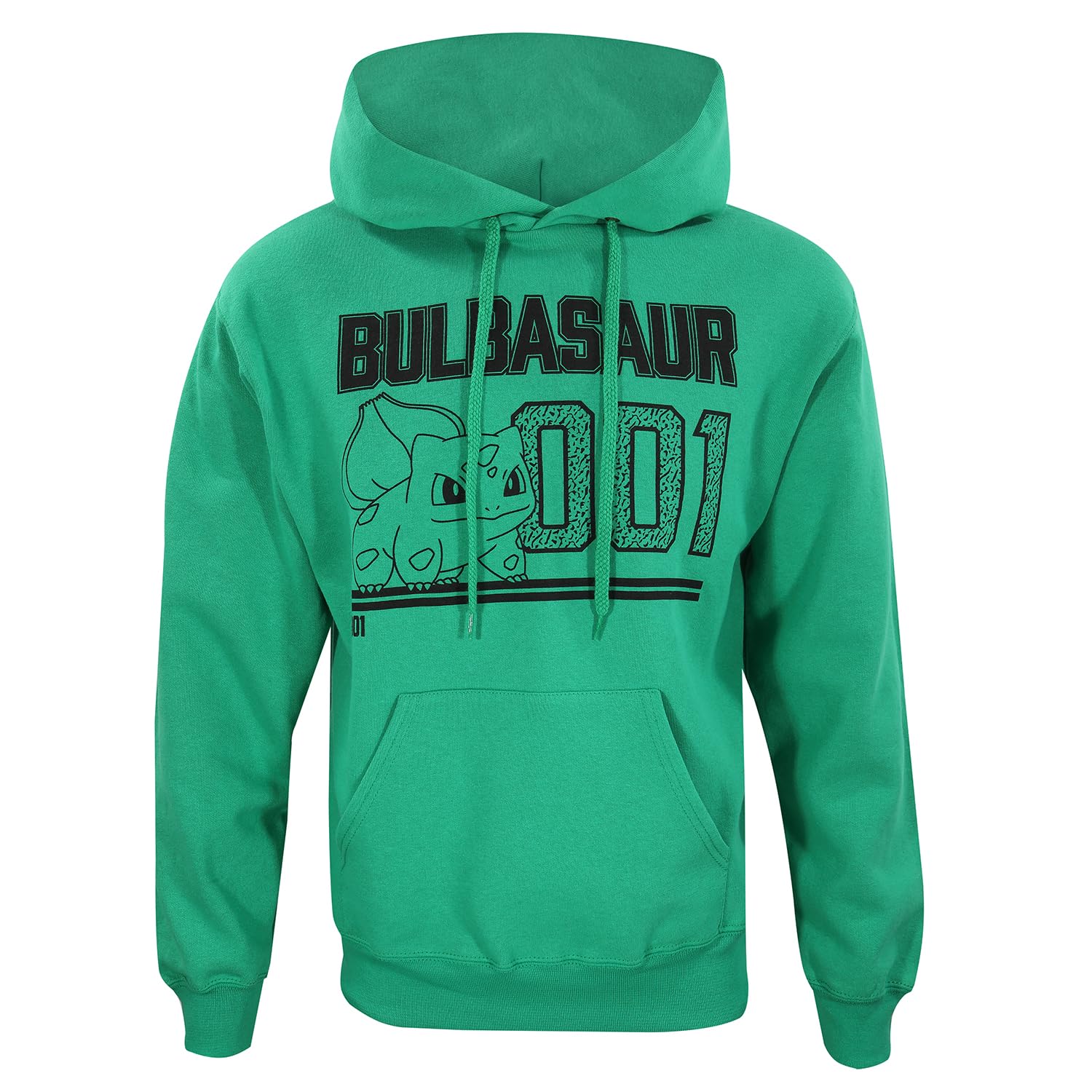 Heroes Inc. Officially Licenced Pokemon Bulbasaur Line Art Hoodie Kelly Green