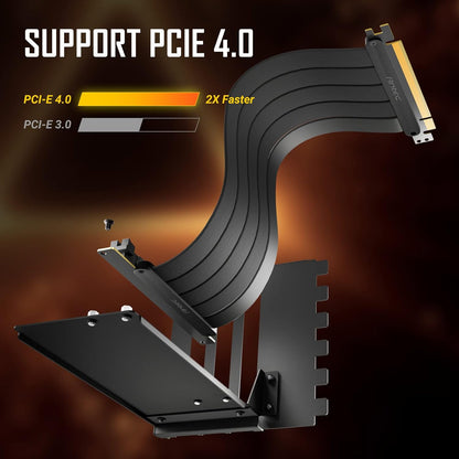 Antec Vertical GPU Bracket, PCI-E 4.0 x16 High Speed Flexible Extender Card Extension Port 90 Degree Adapter 200mm (only Support Full-Break PCIE Expansion Slot ATX Case