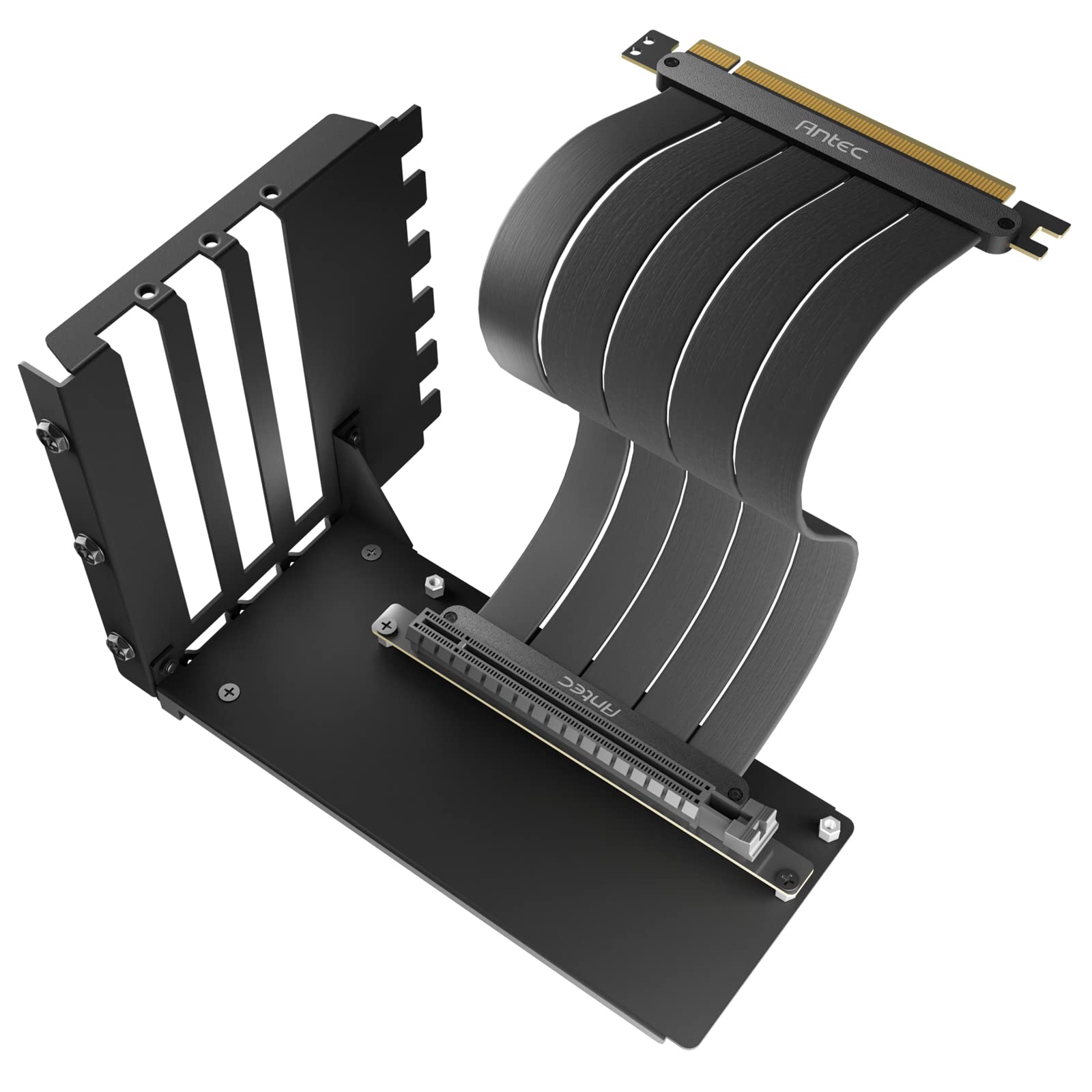 Antec Vertical GPU Bracket, PCI-E 4.0 x16 High Speed Flexible Extender Card Extension Port 90 Degree Adapter 200mm (only Support Full-Break PCIE Expansion Slot ATX Case