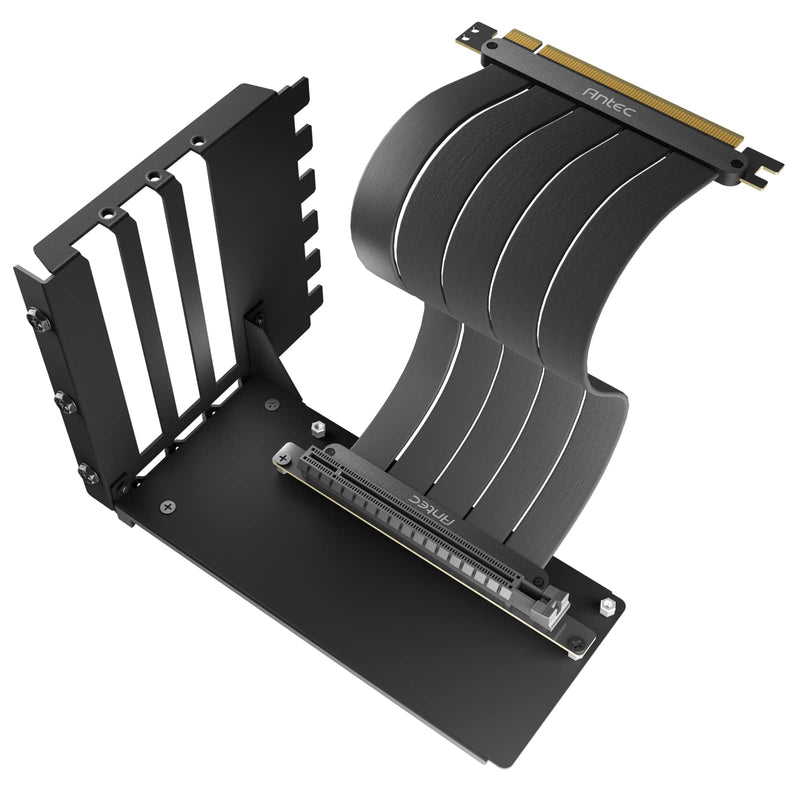 Antec Vertical GPU Bracket, PCI-E 4.0 x16 High Speed Flexible Extender Card Extension Port 90 Degree Adapter 200mm (only Support Full-Break PCIE Expansion Slot ATX Case