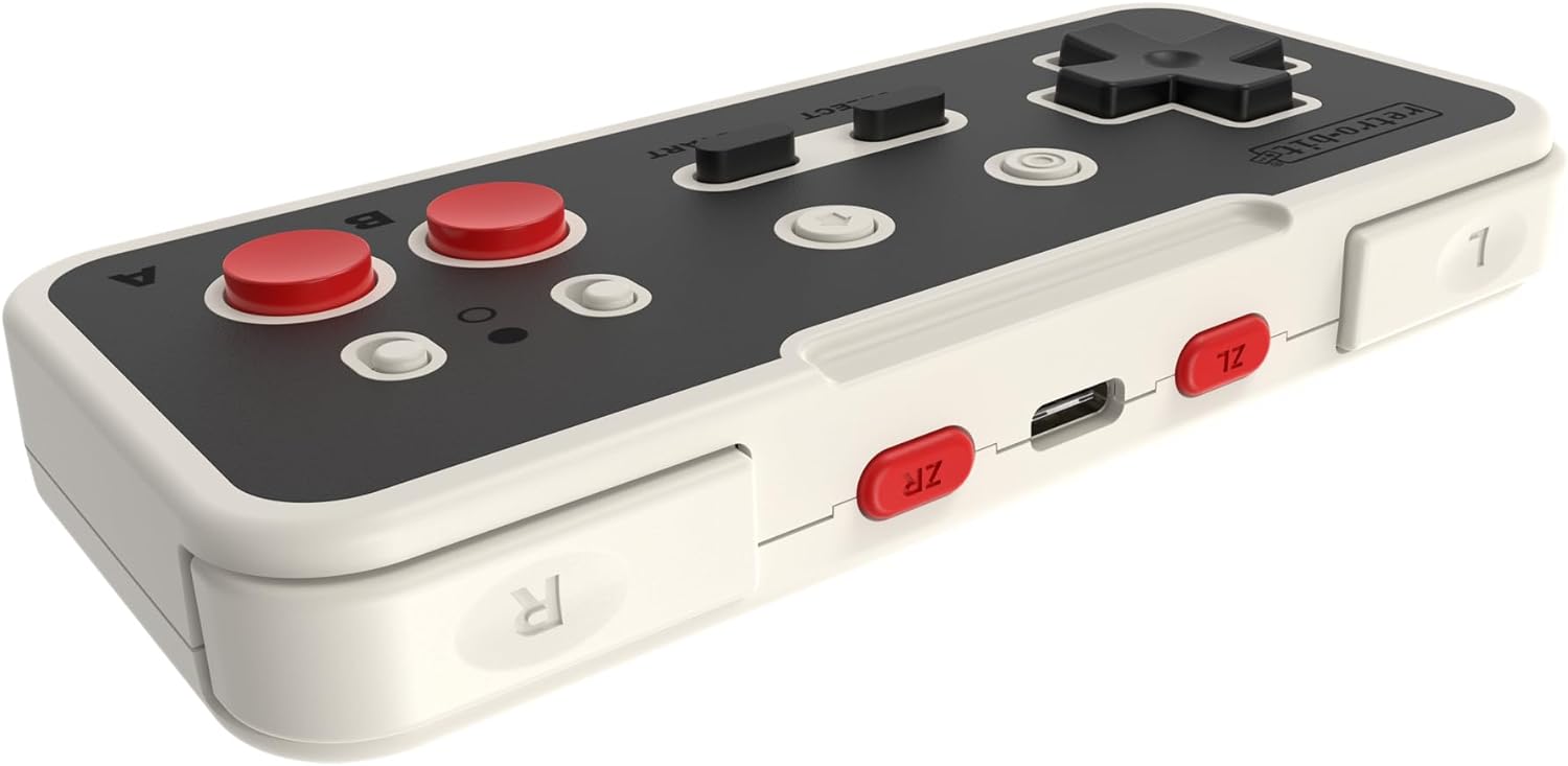 Retro-Bit Origin8 2.4 GHz Wireless Controller For Nintendo Switch & NES - USB & NES receivers included - Classic Grey