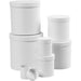 Round Boxes, round, D: 7+9+12+14,5+17+19,5+22 cm, H: 7,5+10,2+12,7+15,2+17,7+20,2+22,7 cm, white, 7pcs