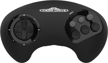Retro-Bit BIG6 2.4 GHz SEGA Mega Drive Wireless Arcade Controller Pad for SEGA Mega Drive Original/Mini, Switch, PC & Mac - Black