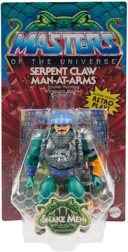 Masters of the Universe Origins Action Figure & Accessory, Serpent Claw Man-At-Arms Figure & Mini Comic Book, 5.5 Inch