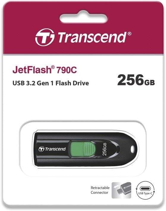 Transcend 256GB JetFlash 790C USB 3.2 Gen 1 Type-C Drive TS256GJF790C