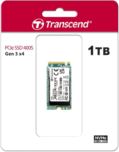 Transcend MTE400S 1 TB NVMe PCIe Gen3 x4 M.2 2242 Internal Solid State Drive (SSD) 3D TLC NAND (TS1TMTE400S