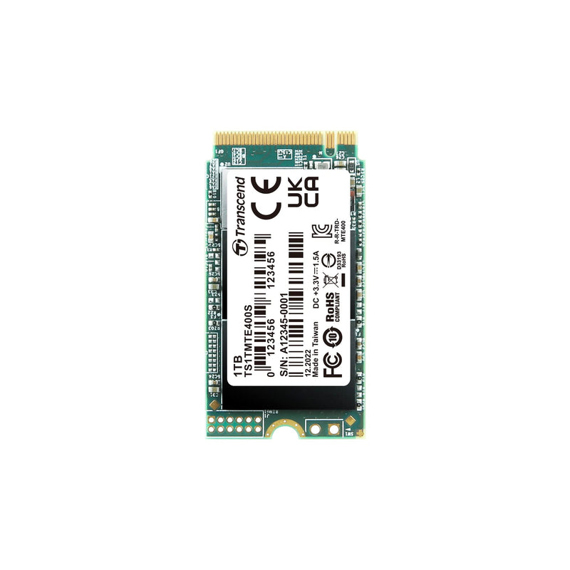 Transcend MTE400S 1 TB NVMe PCIe Gen3 x4 M.2 2242 Internal Solid State Drive (SSD) 3D TLC NAND (TS1TMTE400S