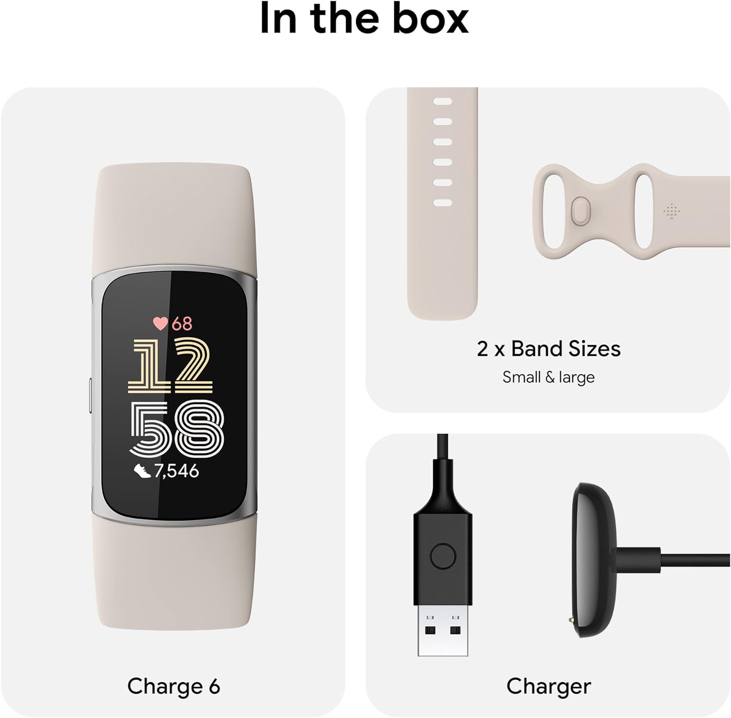 Fitbit Charge 6 - Porcelain/Slvr (Uk/Ie)
