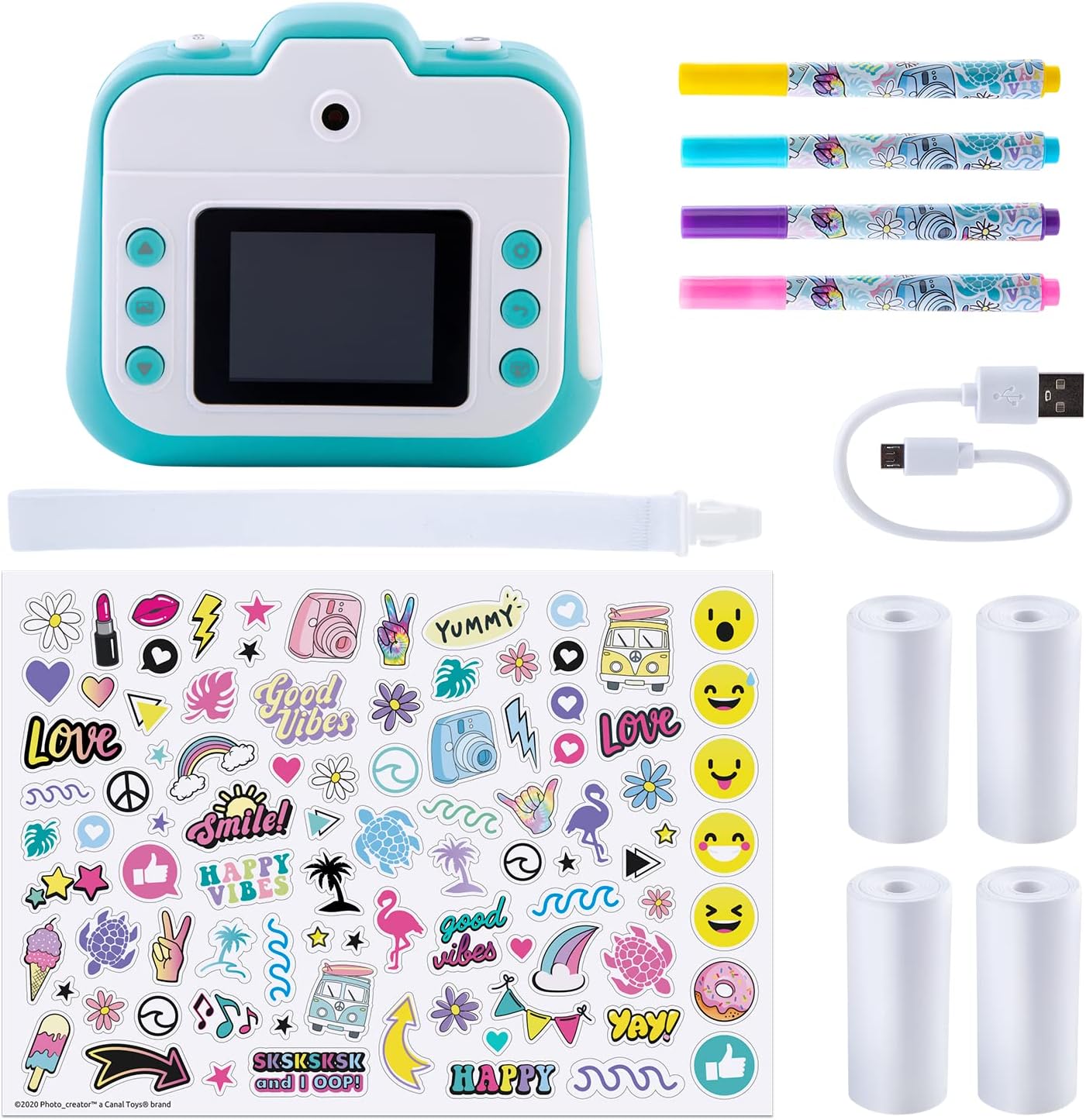 Canal Toys - Photo Creator, Selfie and Video Instant Printing Camera - Thermal Paper for 250 Photos - LCD Display - from Age 8 - CLK 001