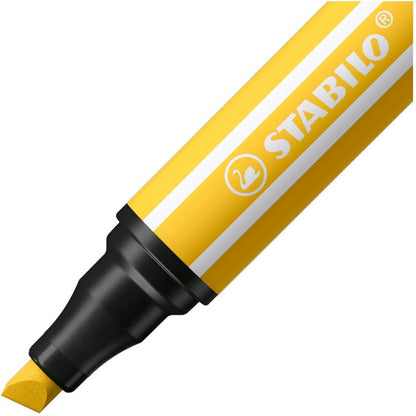 Stabilo Pen 68 Max Felt Tip Pen with a Thick Chisel Point Yellow