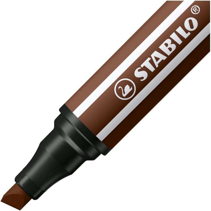 Stabilo Pen 68 Max Felt Tip Pen with Thick Chisel Point Brown