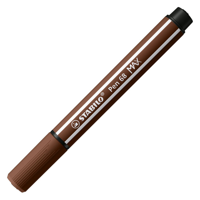 Stabilo Pen 68 Max Felt Tip Pen with Thick Chisel Point Brown